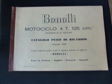 MOTO BENELLI 125 4 T. Catalogo Originale Ricambi Tipo  Sport e Normale ed. 1960