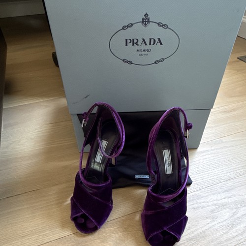 Prada viola velluto cinturino - prada,