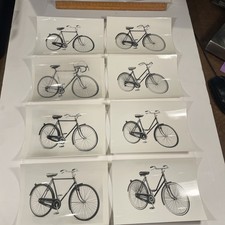 8 foto bici BIANCHI originali d'epoca di 8 modelli pubblicità stampa anni '50