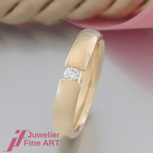 Anello solitario - -, con