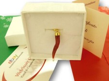 Ciondolo in italiano di corno di corallo e pietra preziosa oro naturale 18 kt 750 Cornicello