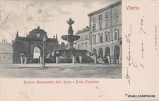 # VITERBO: FONTANA MONUMENTALE  DELLA ROCCA E PORTA FIORENTINA- 1900