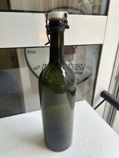 C VECCHIA BOTTIGLIA FIN 800 TAPPO ERMETICO CERAMICA VETRO VERDE SCURO OLD BOTTL
