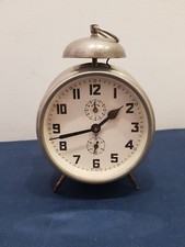 Orologio Sveglia Da Tavolo Art Decò Anni 20/30 Ottone Cromato Funzionante 