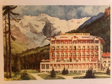 Cartolina Pubblicitaria Grand Hotel Busca Thedy Aosta turismo c10