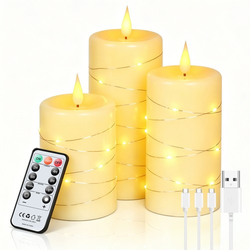Candele led ottica cera - 3,