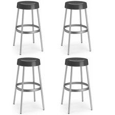 Set 4 Sgabelli bar gim antracite ALTO CM 80 S-cab ARREDO CASA Gambe in Alluminio