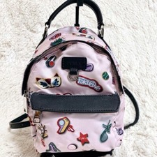 FURLA Logo FAVOLA Mini Zaino Borsa Donna Modello All Over Nylon Rosa