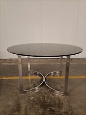 Modernariato - Vittorio Introini (atr.) - Tavolo Rotondo - Vetro Fumè