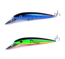 Set 2Pz Minnow Magnum Traina con Paletta in Metallo Dentice Cernia Tonno Esca