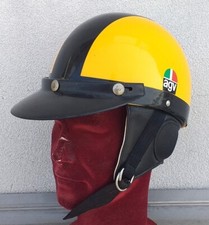 Casco vintage motociclista anni '60 tipo Scrambler produzione italiana AGV tg.58
