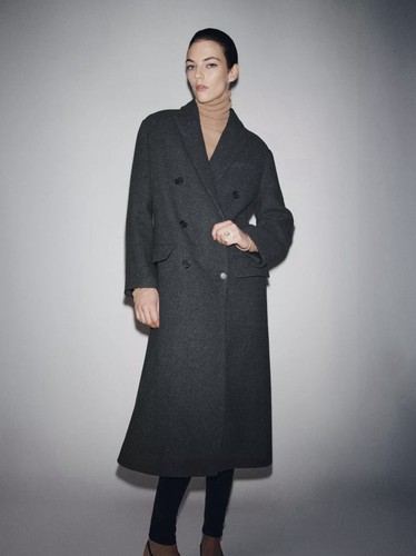 Cappotto lungo collo revers