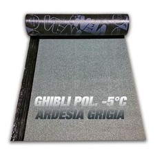 GUAINA BITUMINOSA IMPERMEABILIZZANTE ARDESIATA GRIGIA 4KG -5°C - ROTOLO 10 MQ