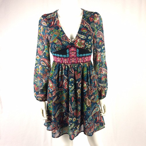 Abito paisley multicolore blu - abito,