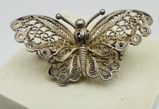 BELLA SPILLA IN FILIGRANA D'ARGENTO 800 - RAFFIGURANTE Farfalla- Vintage