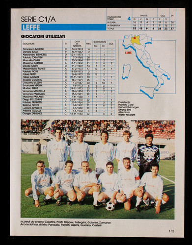 Calcio poster leffe serie a - leffe, c1/a