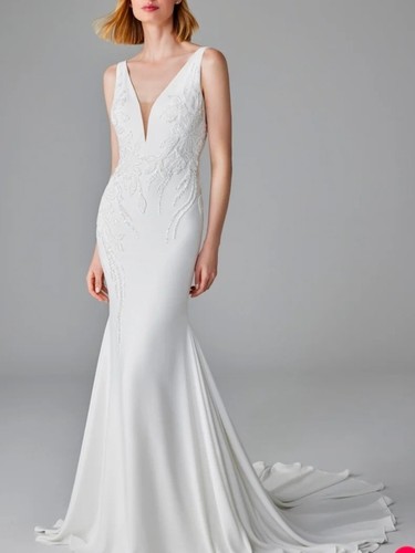 Pronovias dulcie white vneck - pronovias,
