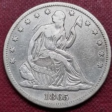 Mezzo dollaro 1865 seduto