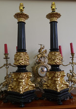 Coppia di lampade putti/cherubino stile antico reggenza/neoclassico + paralumi Pooky