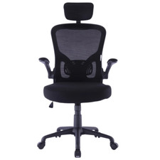 SEDIA POLTRONA DA UFFICIO ERGONOMICA GIREVOLE PRESIDENZIALE BRACCIOLI NERO CASA