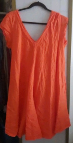 Abito rosso estivo 100 lino - abito,