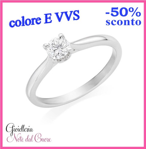 Anello solitario oro bianco - anello,