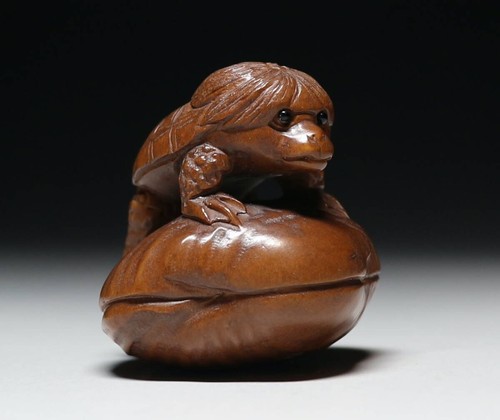 Antico netsuke giapponese - netsuke, clam
