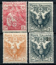 REGNO D'ITALIA 1915-16 PRO CROCE ROSSA SERIE COMPLETA MNH** CAT. S17