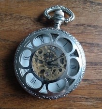 orologio vintage da tasca, apribile con meccanismo a vista su ambo i lati