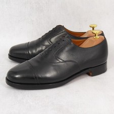 US 7,5 EE - Polo Ralph Lauren by Crockett & Jones Black Calf Oxford Brogue Shoes