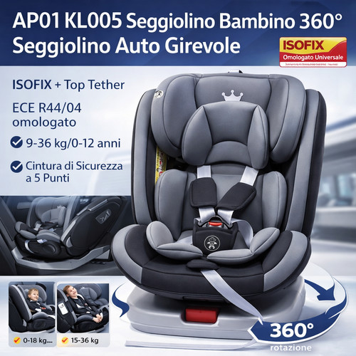 Seggiolino auto 360 girevole - auto, 360°