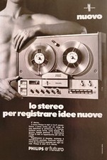 PHILIPS 4407 STEREO HI-FI BOBINA CLIPPING RITAGLIO PUBBLICITA' ADVERTISING #810