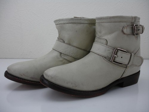 Stivali moto biker pelle - , panna