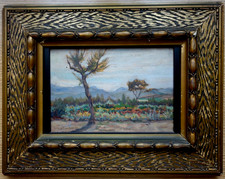 TITO CAVAGNARO LIVORNO 1874 1949 PAESAGGIO OLIO SU TAVOLA 1921 GRUPPO LABRONICO