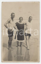 1925 ca FANO Passeggiata sulla spiaggia - Foto A. EUSEBI 14x9 cm