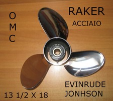 ELICA FUORIBORDO ORIGINALE OMC RAKER ACCIAIO 13 1/2X18 EVINRUDE JOHNSON 394758
