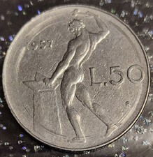Moneta 50 Lire 1957 rara con