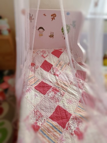 Trapunta patchwork rosa