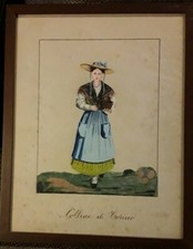 Acquerello Torino Gonin Bossoli Vellan Brunetto Savoia costume piemontese Colmo