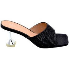 Sandali nero donna mule aperti