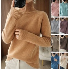 Donna Sottile Maglia Maglione Slim Maglieria Dolcevita Maglione Simil Cashmere