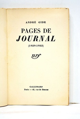 Livre ancien andre gide - gide, pages