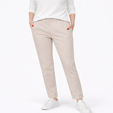 Pantalone Donna Beige Elegante