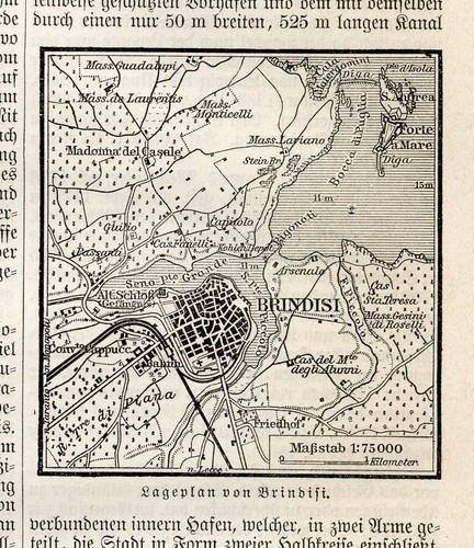 Mappa brindisi 1893 stampa - brindisi,