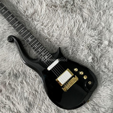 Chitarre Elettriche Principe Nere Personalizzate Hardware Oro Frecce Intarsio Fingerboard