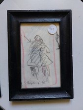 GUIDO BORGIANNI FIRENZE QUADRO DISEGNO A MATITA RITRATTO FIRMATO DICHIARAZIONE L