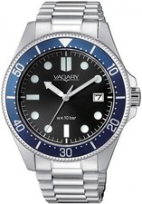 Orologio Vagary by Citizen Uomo Acciaio Nero e Blu Indicatore Giorno _VD5-112-55