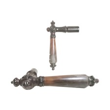 Maniglia per Porta Antico Gründerzeit Ferro Rombo Incornata Vecchio 8er Vk