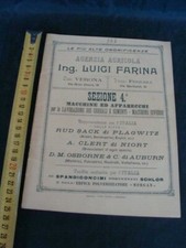 Brochure Locomobili Trebbiatrici agenzia Luigi Farina macchine agricole 1904