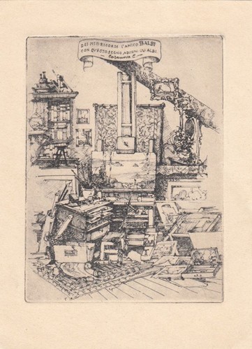 Exlibris bookplate radierung - exlibris,